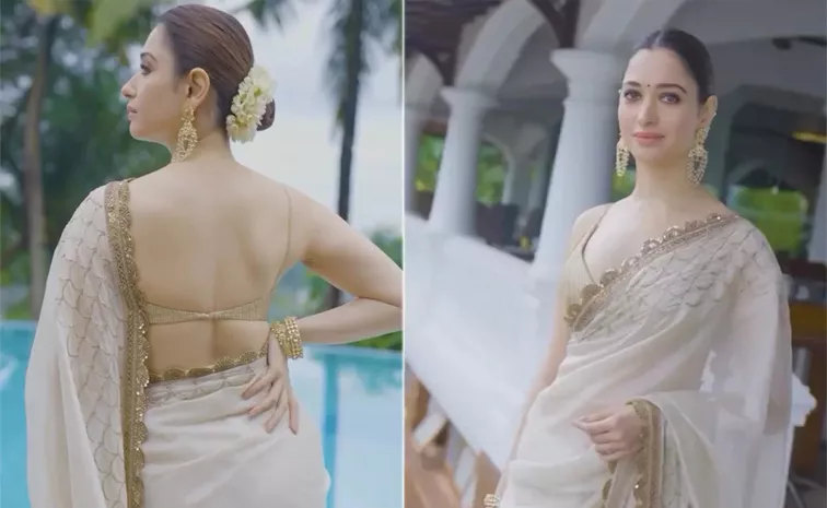 Tamannaah Bhatia Turned Heads In Her Rs 1 Lakh Ivory Silk Saree