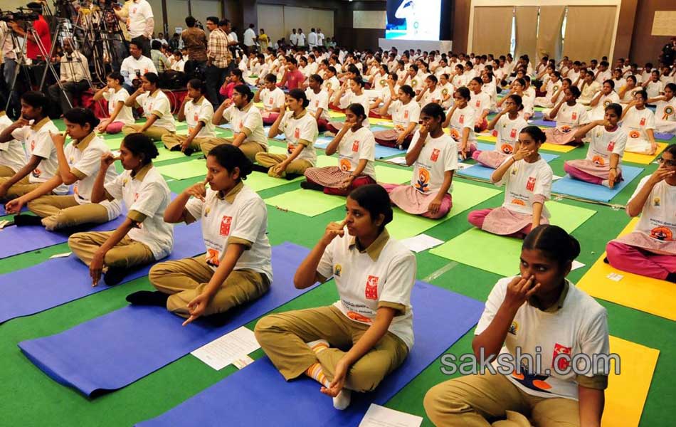 international yoga day celebrated in telugu states
