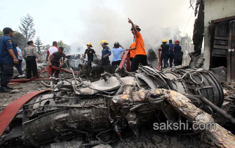 38 dead after Indonesian military plane crashes in flames