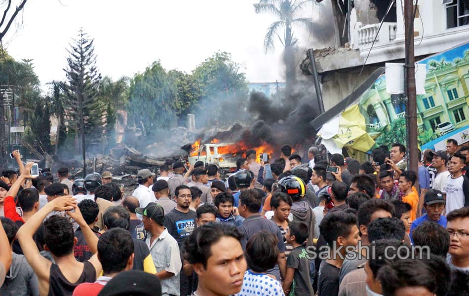 38 dead after Indonesian military plane crashes in flames