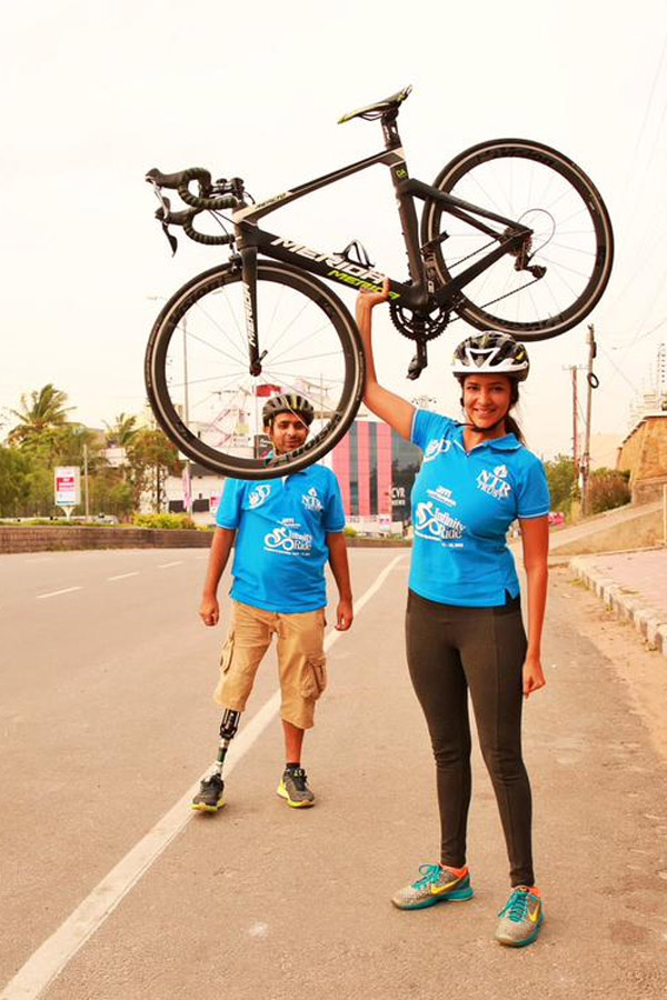 Manchu Lakshmi Completes 100km Cycle Ride Photo Gallery - Sakshi