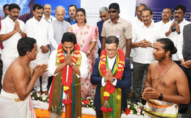 CM YS Jagan Participates in Oberoi Hotel Foundation Stone Program Photos - Sakshi