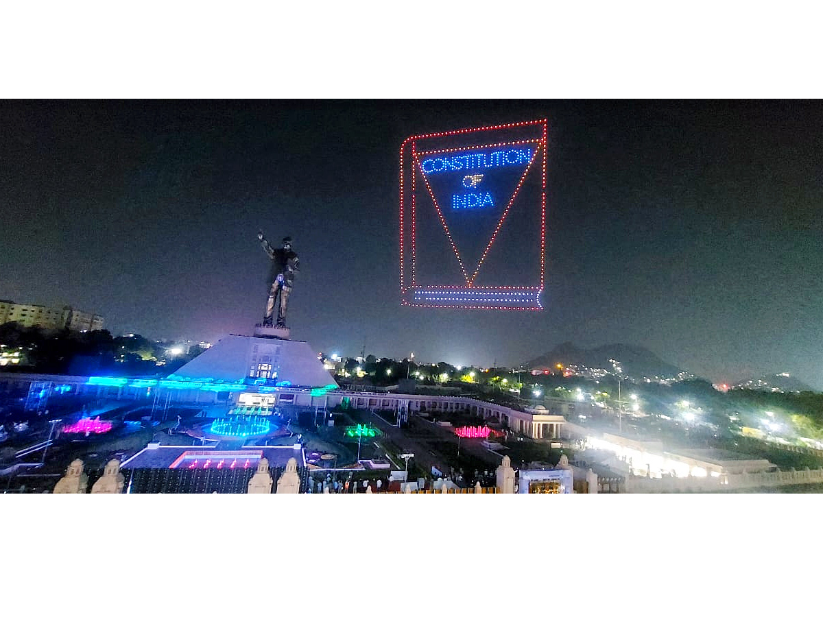 Dr BR Ambedkar Statue Vijayawada Night View Photos - Sakshi