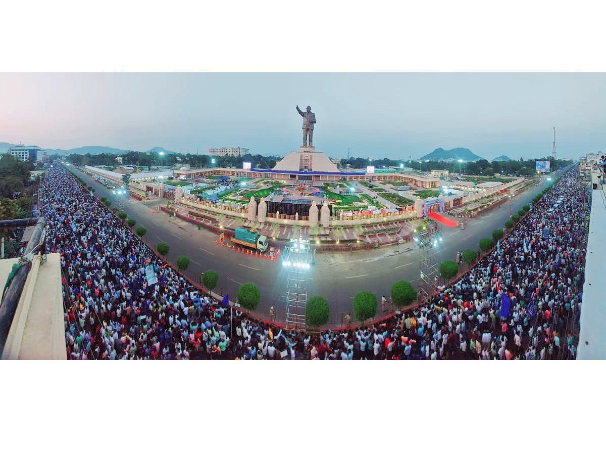 Dr BR Ambedkar Statue Vijayawada Night View Photos - Sakshi