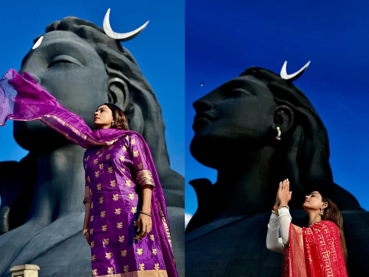 Vithika sheru visits Adiyogi Shiva near CoimbatoreTN - Sakshi