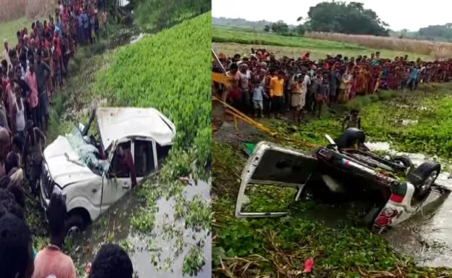 Car Accidentally Falls Into Pond Six Children Died In Bihar - Sakshi