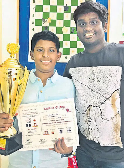 Sai Kathik got 10th Place in Under 15 Chess Championship - Sakshi
