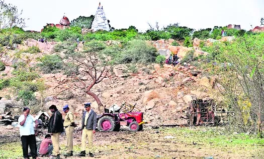 TDP leaders illegal land Excavations - Sakshi