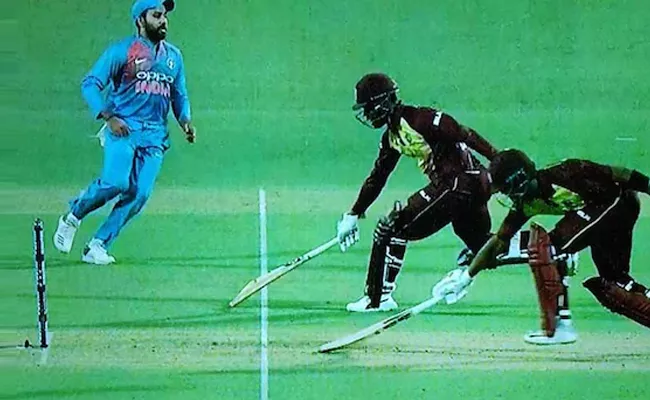 Netizens Setires On West Indies Batsmen Over Comic Run Out In First T20 - Sakshi