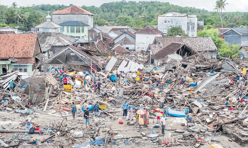 Indonesia tsunami caused by collapse of volcano - Sakshi