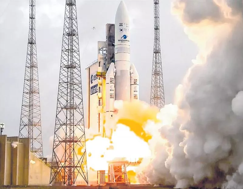 ISRO launches India’s heaviest satellite - Sakshi