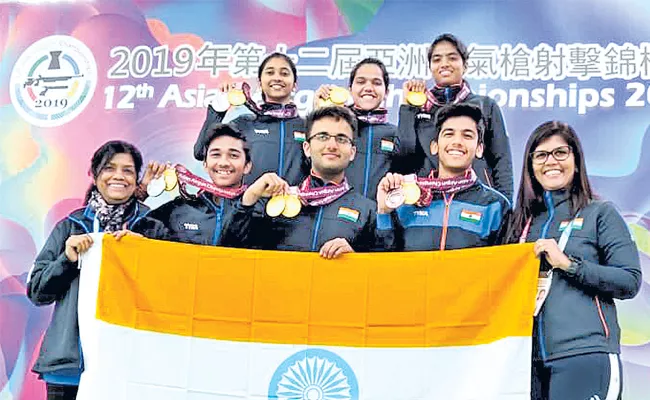 India finish with 16 gold medals at Asian Airgun Championships - Sakshi