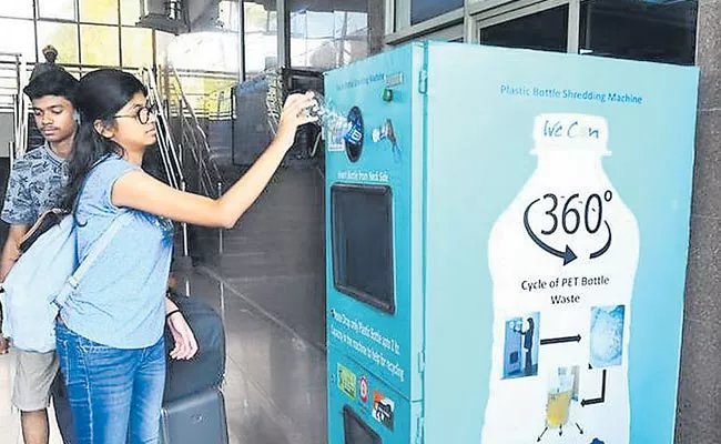 Want a free mobile recharge Crush your plastic bottles at railway stations - Sakshi