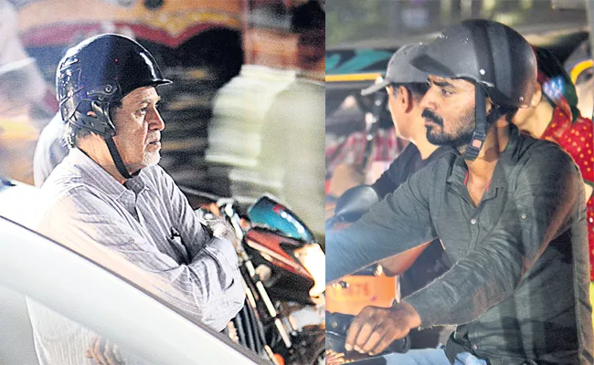 Traffic Challan For Half Helmet in Hyderabad - Sakshi