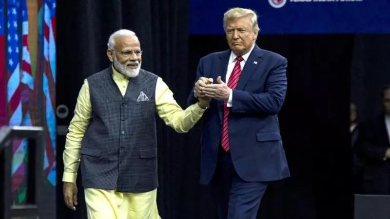 Donald Trump Says Friend Modi Told Him Millions Would Welcome Him In India - Sakshi