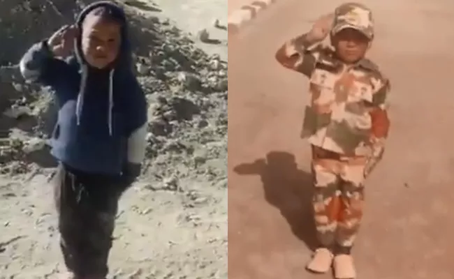 ITBP Honours Little Boy Who Salutes Passing Soldiers At Leh - Sakshi