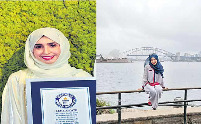 Dr Khala Alromaiti From UAE Sets Record Travelling 7 Continents In 3days - Sakshi