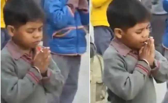 Viral Video Little Boy Secretly Licks Lollipop in School Assembly - Sakshi