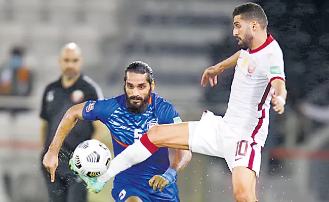  India go down 1-0 to Qatar after Abdel Aziz solitary goal in Doha - Sakshi