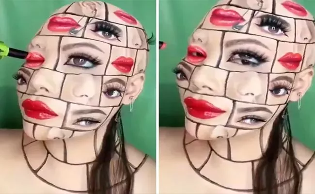 Make Up Artist  Optical Illusion Face Art Went Viral - Sakshi