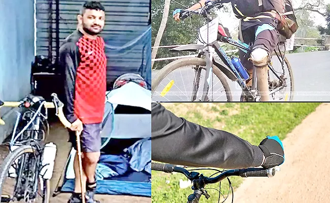 Kerala Differently Abled Man Cycles Ladakh Over 3700 Kilometers - Sakshi