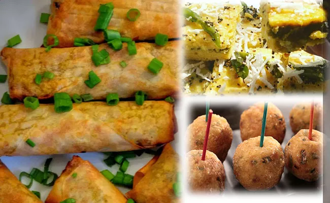 Potato Lollipop, Veg Spring Rolls, Stuffed Paneer Dhokla Easy to Made - Sakshi