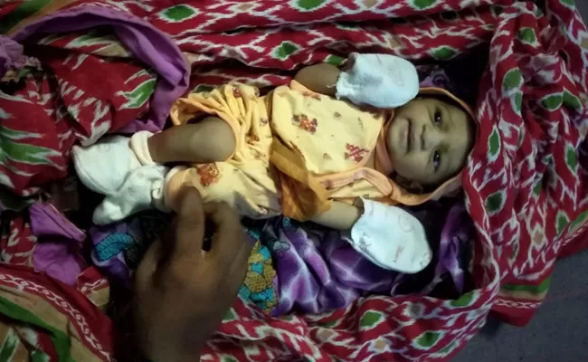 New Born Baby Girl Found In Thorny Bushes In Krishna District - Sakshi