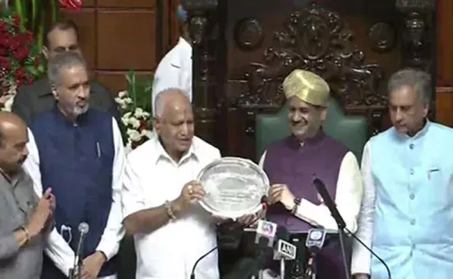 BS Yediyurappa Presented Karnataka Best Legislator Award - Sakshi