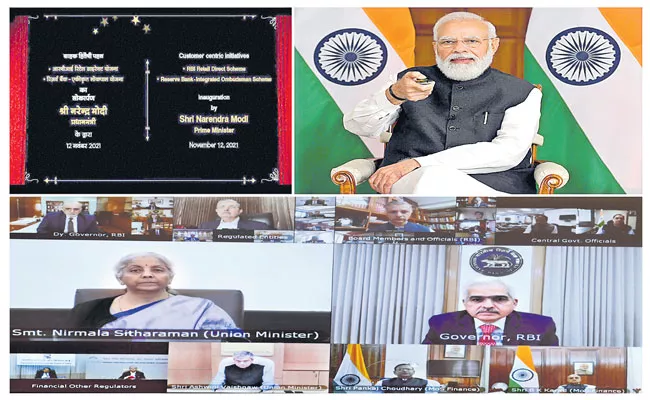 PM Narendra Modi launches retail direct, integrated ombudsman schemes - Sakshi