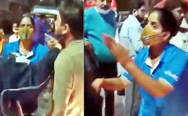 Delhi Woman Slaps Cab Driver Hurls Abuses In Middle Of The Road - Sakshi