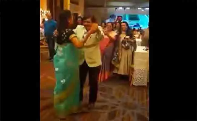 Shiv Sena MP Sanjay Raut Dancing With NCP MP Supriya Sule At His Daughters Sangeet Ceremony - Sakshi