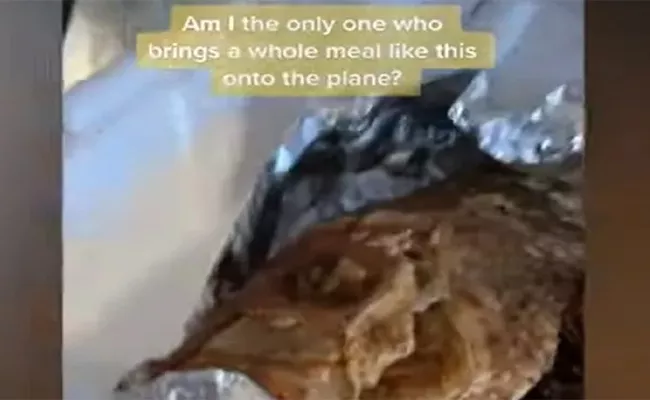 ikToker Shared A Video She Carrying An Entire Roast Fish On A Plane - Sakshi