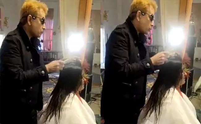 Hairstylist Jawed Habib Spitting On Woman Head, Viral Video - Sakshi