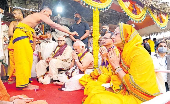 Madhya Pradesh CM Shivraj Singh Attending The Millennium Celebrations Of Sri Ramanujacharya - Sakshi