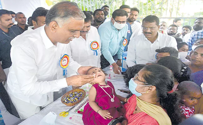 Minister Harish Rao Launches Pulse Polio - Sakshi