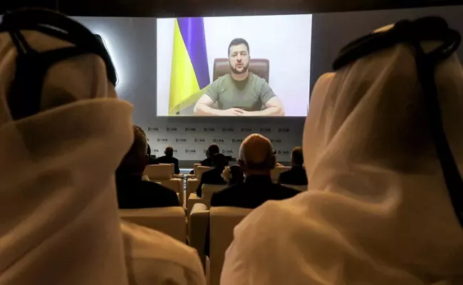 Zelenskyy urges Qatar to boost gas output to counter Russia - Sakshi