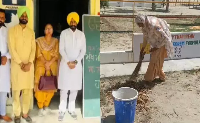 AAP MLA Visits School chief guest where His Mother Work Sweeper - Sakshi