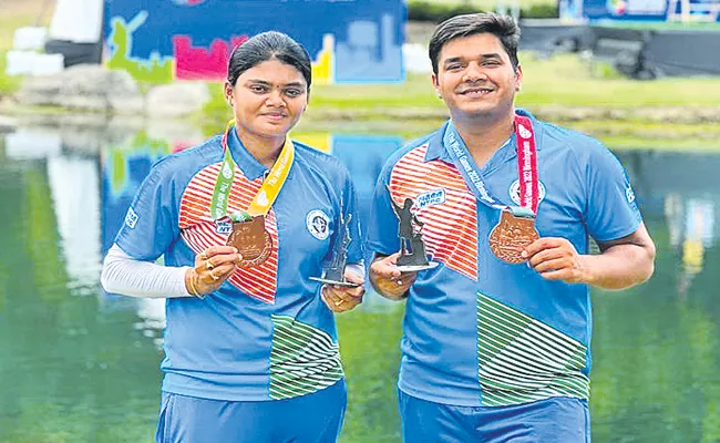 World Games 2022: Vennam Jyoti Surekha, Abhishek Verma wins Bronze Medal - Sakshi