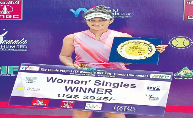 Sahaja Yamalapalli Wins ITF Womens Tourney - Sakshi