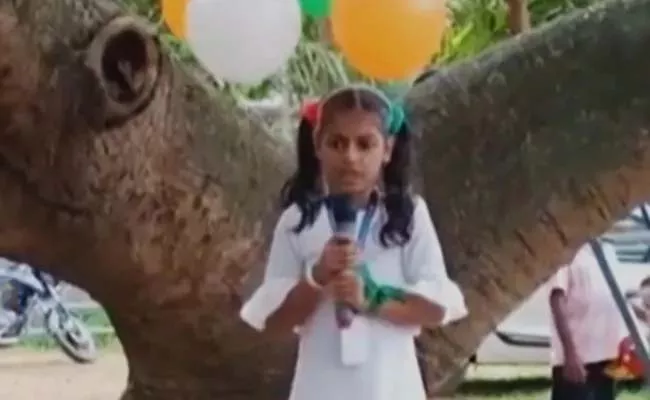9 Year Old Daughter Of Jailed Kerala Journalist Speech Goes Viral - Sakshi