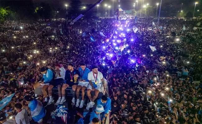 Argentina World Cup celebration parade Buenos Aires - Sakshi