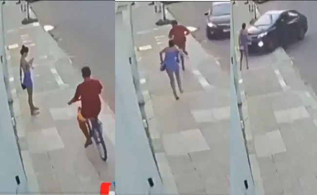 Instant Karma Man Snatches Girl Mobile Tries To Run Away Video - Sakshi