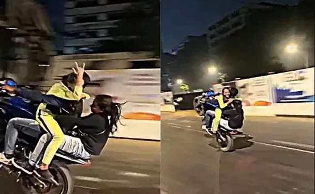 Mumbai Man Performs Dangerous Stunt With Bike Video Viral - Sakshi