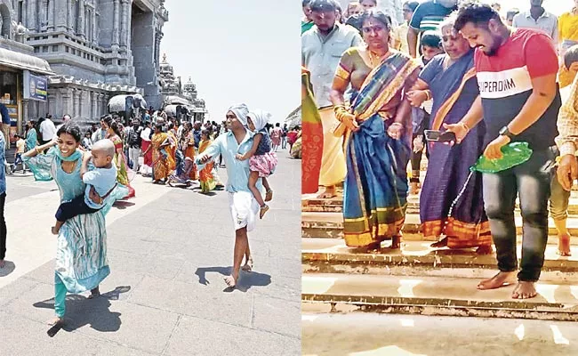 Lack Of Accommodation For Devotees In Yadadri Temple - Sakshi