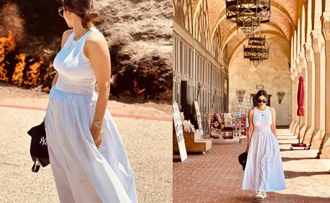 Malaika Arora Dons A White-Hued Comfy Tank Dress Rs 5K On Azerbaijan Vacation - Sakshi