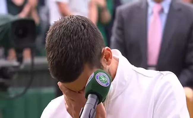 Novak Djokovic Breaks Into Tears After Calling Alcaraz Wimbledon Loss As Roger Federer Revenge - Sakshi