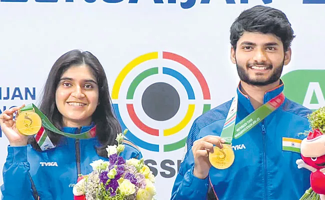 Gold medal for India in 10m air pistol mixed team event - Sakshi