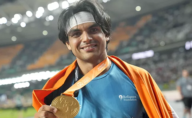 Neeraj Chopra becomes first Indian to win gold at World Athletics Championships - Sakshi