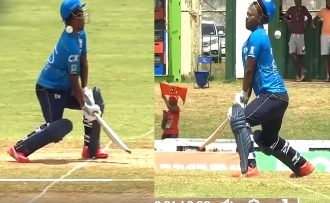  Johnson Charles nearly knocks off stumps with helmet in bizarre incident - Sakshi