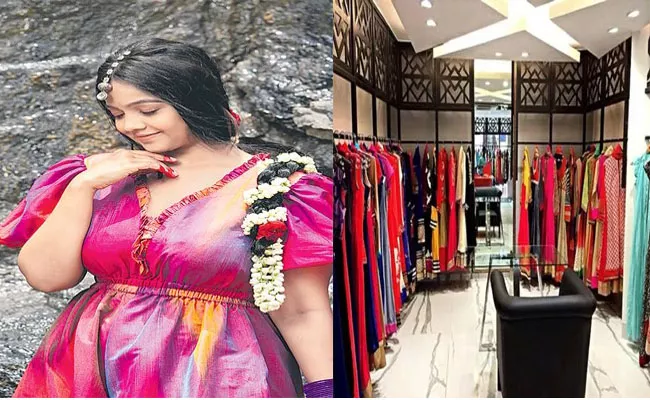 Model Nithya Shetty Designs Indo-Western Style With Handlooms - Sakshi